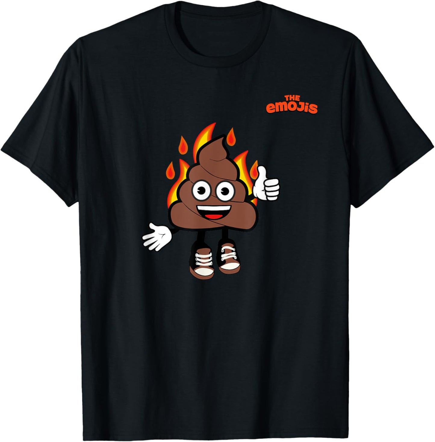 Emoji Happy Fire Poo Thumb Up T-Shirt - T-Shirt | Black