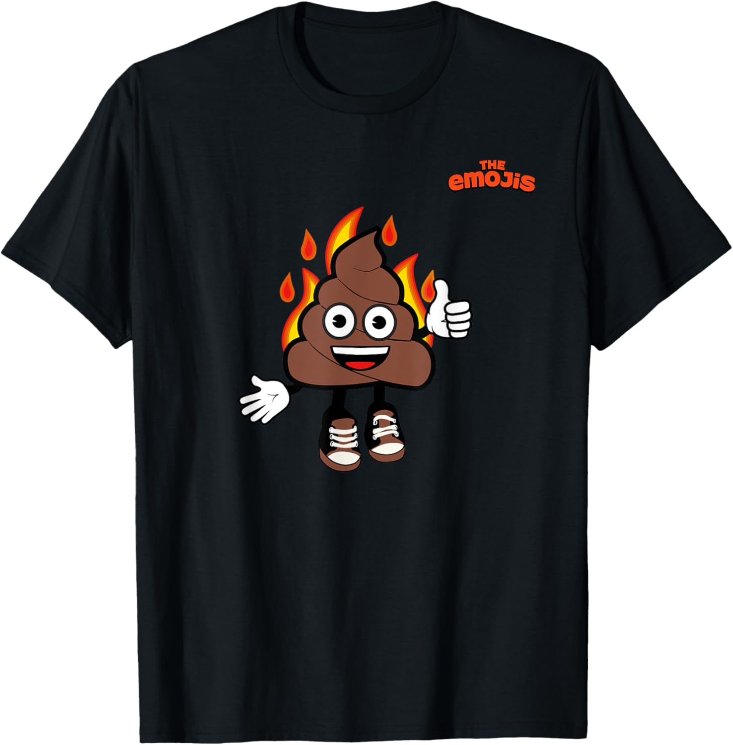 Emoji Happy Fire Poo Thumb Up T-Shirt - T-Shirt | Black