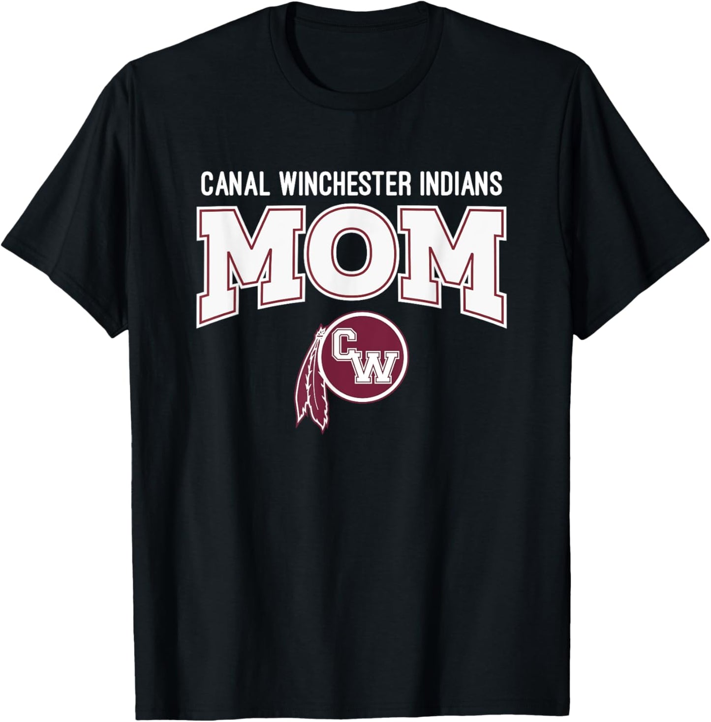 Canal Winchester Indians Logo Mom HS T-Shirt - T-Shirt | Black