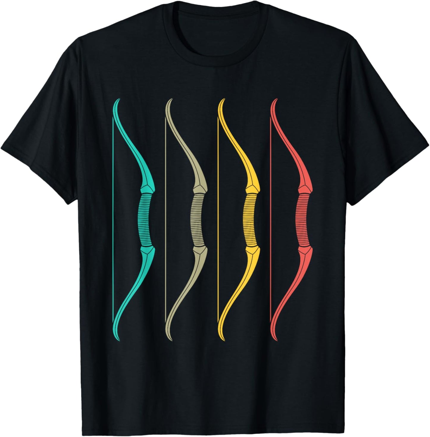 Vintage Archery With Bow Funny Classic Archers Bowman Outfit T-Shirt - T-Shirt | Black