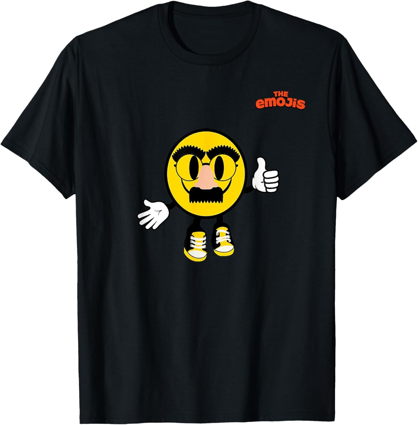 Emoji Groucho Yellow Face Thumb Up T-Shirt - T-Shirt | Black
