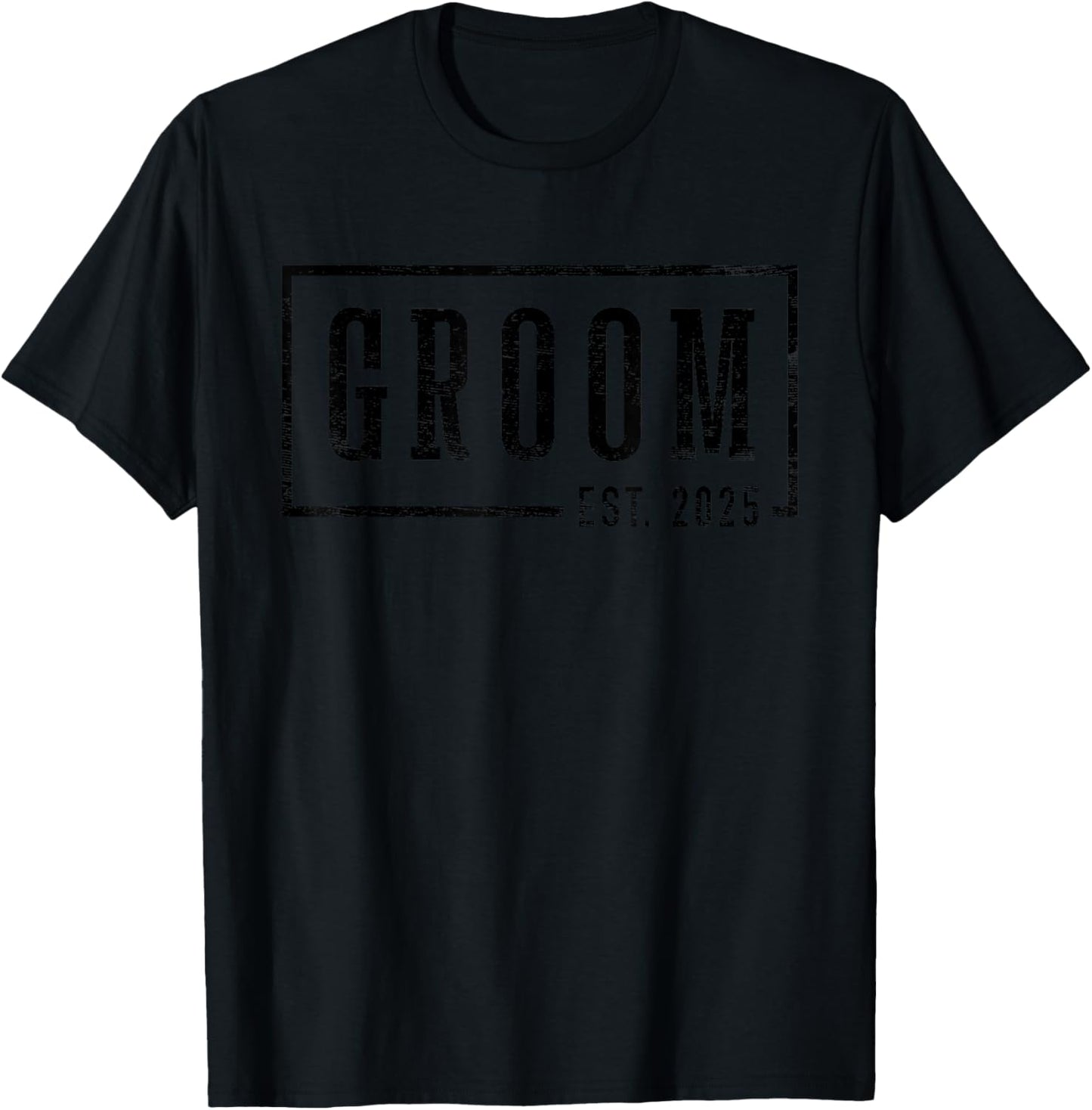 Groom Est 2025 Future Husband Engaged Gifts Him Engagement T-Shirt - T-Shirt | Black