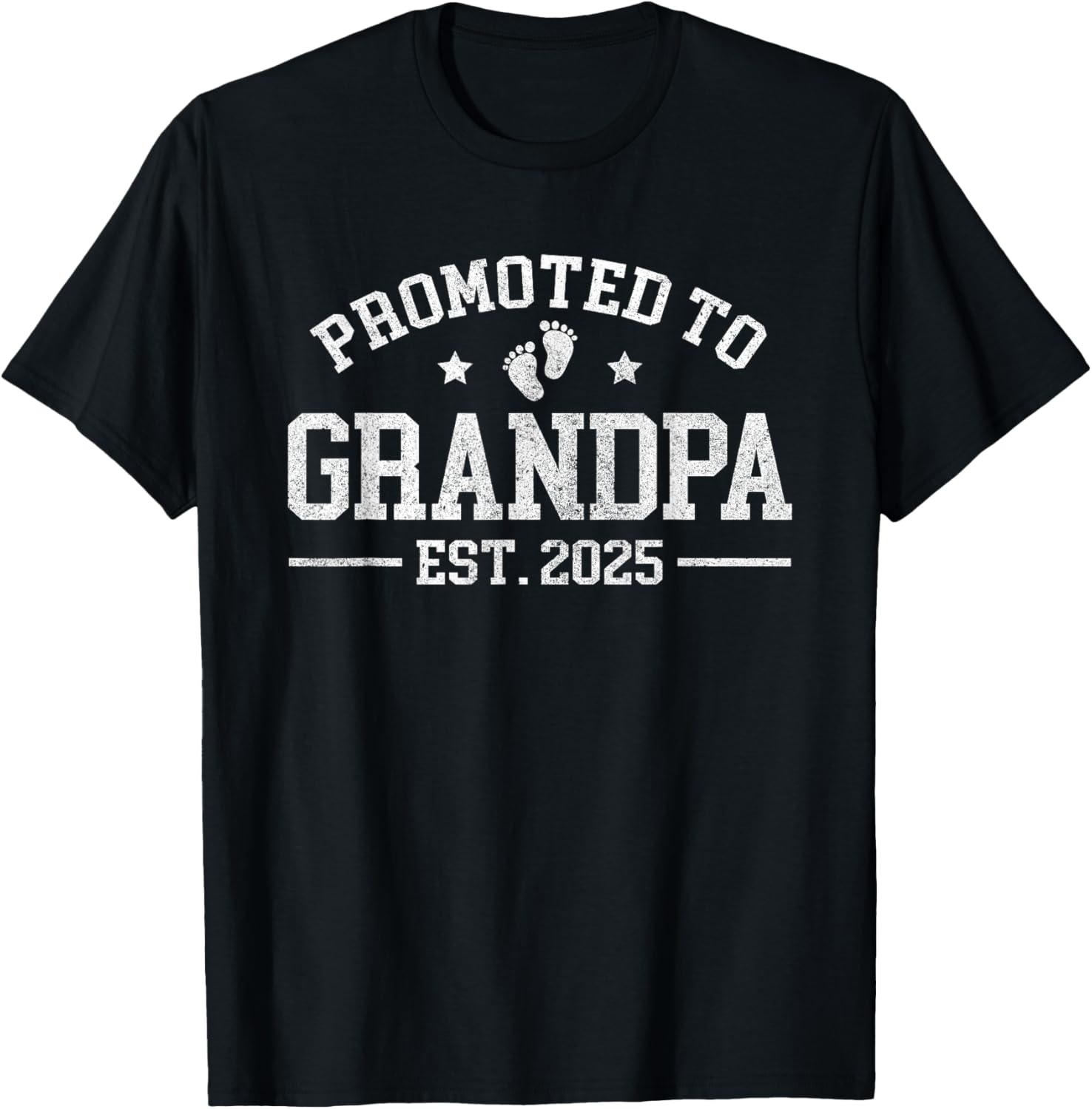 Promoted to Grandpa est. 2025 Grandparents Baby Announcement T-Shirt - T-Shirt | Black