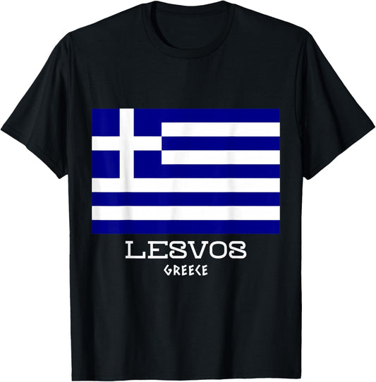 Lesvos Greece Greek Island Hellas Souvenir Mytilene Mitilini T-Shirt - T-Shirt | Black