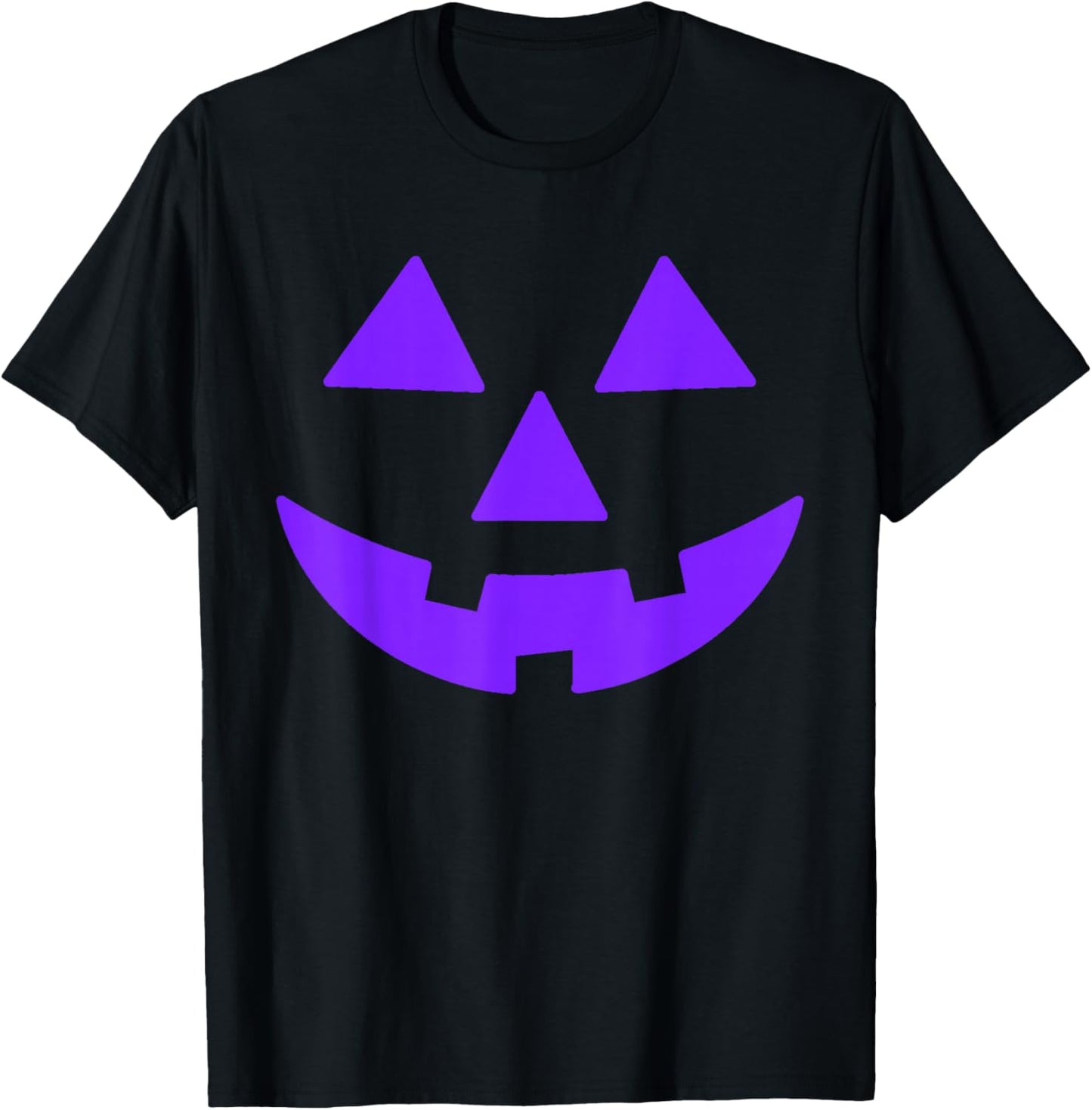 Jack O Lantern Scary Carved Pumpkin Face Halloween Purple T-Shirt - T-Shirt | Black