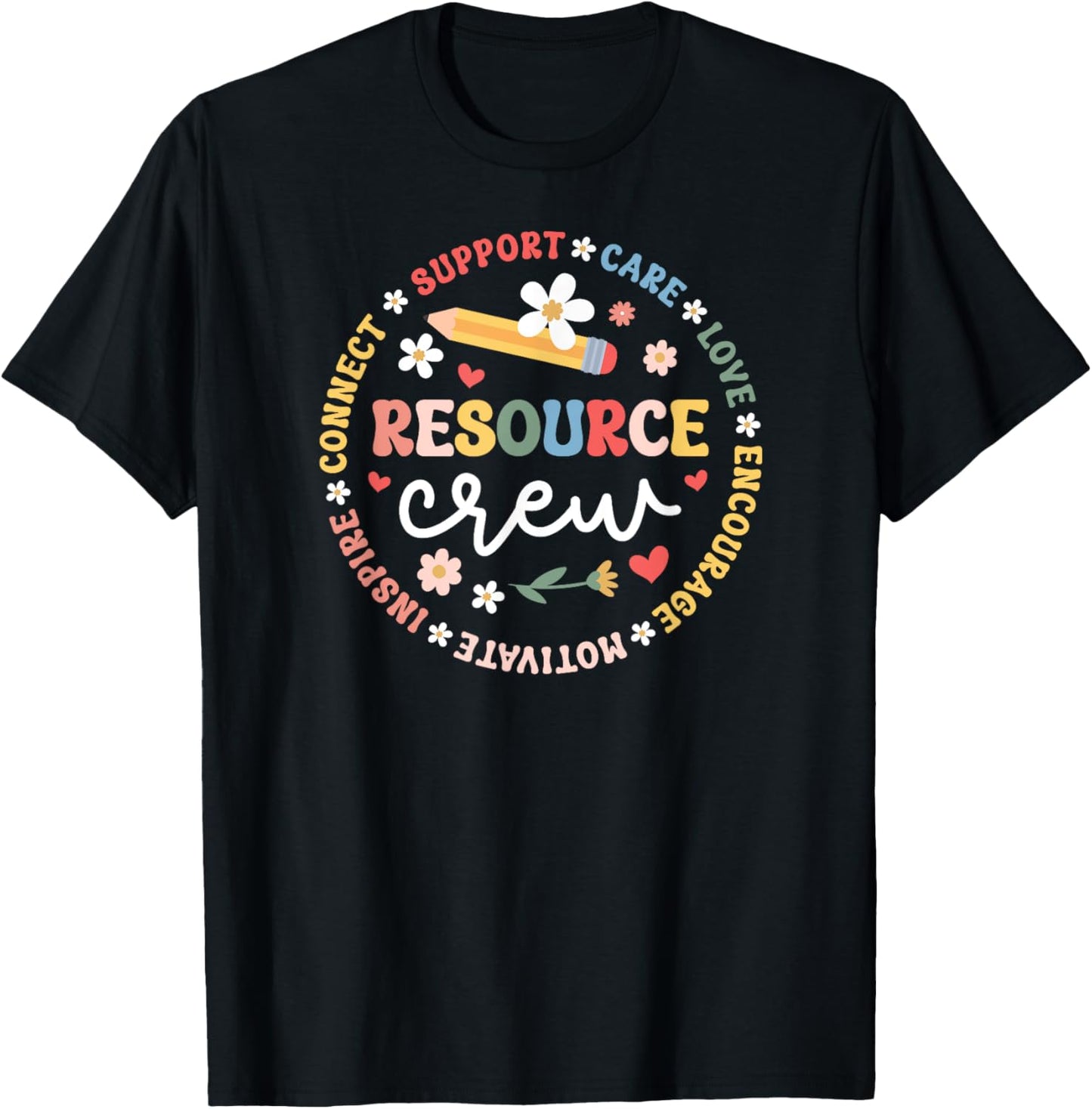 Resource Crew Appreciation Circle Resource Teacher Team T-Shirt - T-Shirt | Black