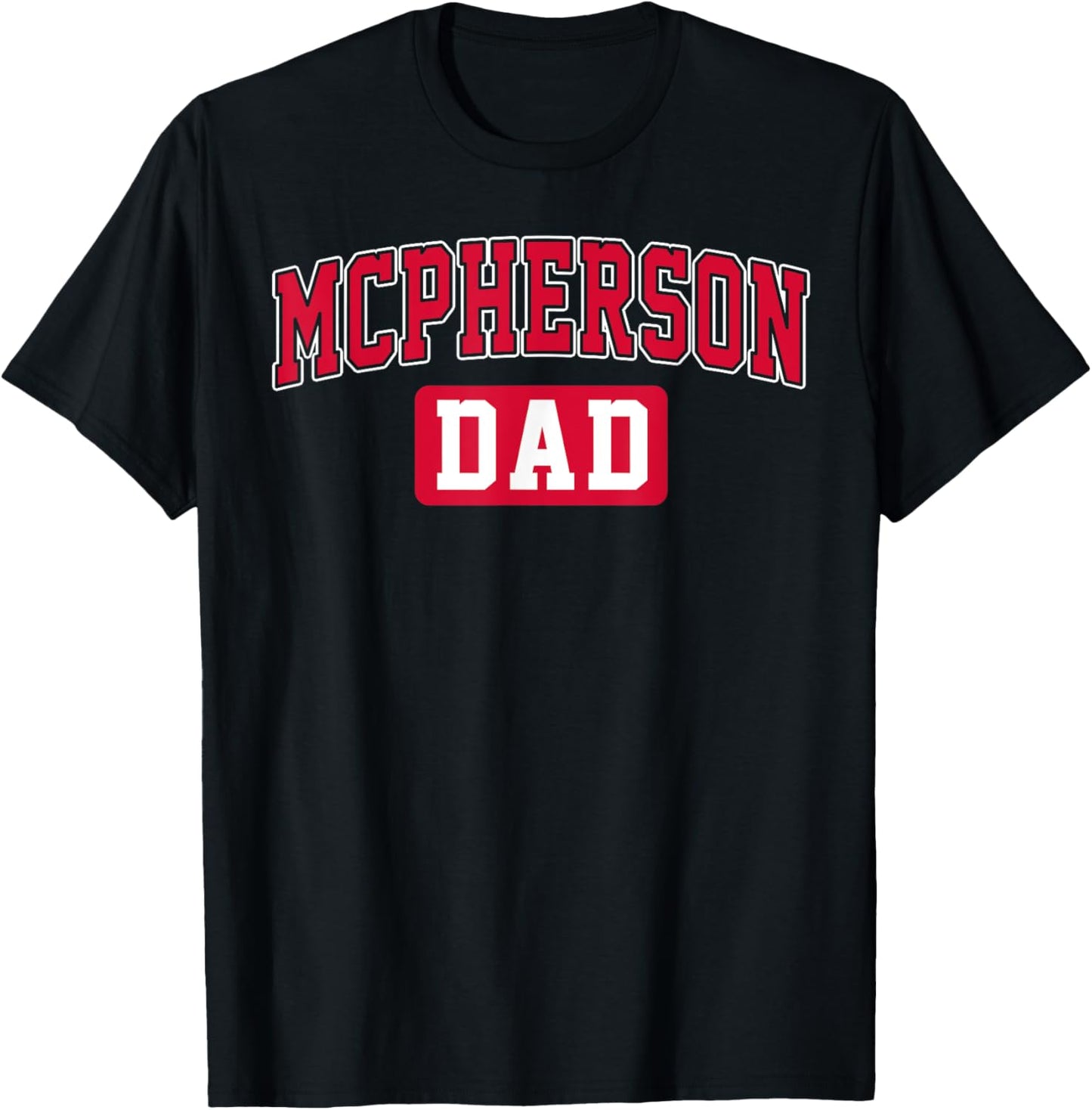 McPherson College Dad Arch Vintage Design Father Men Family T-Shirt - T-Shirt | Black