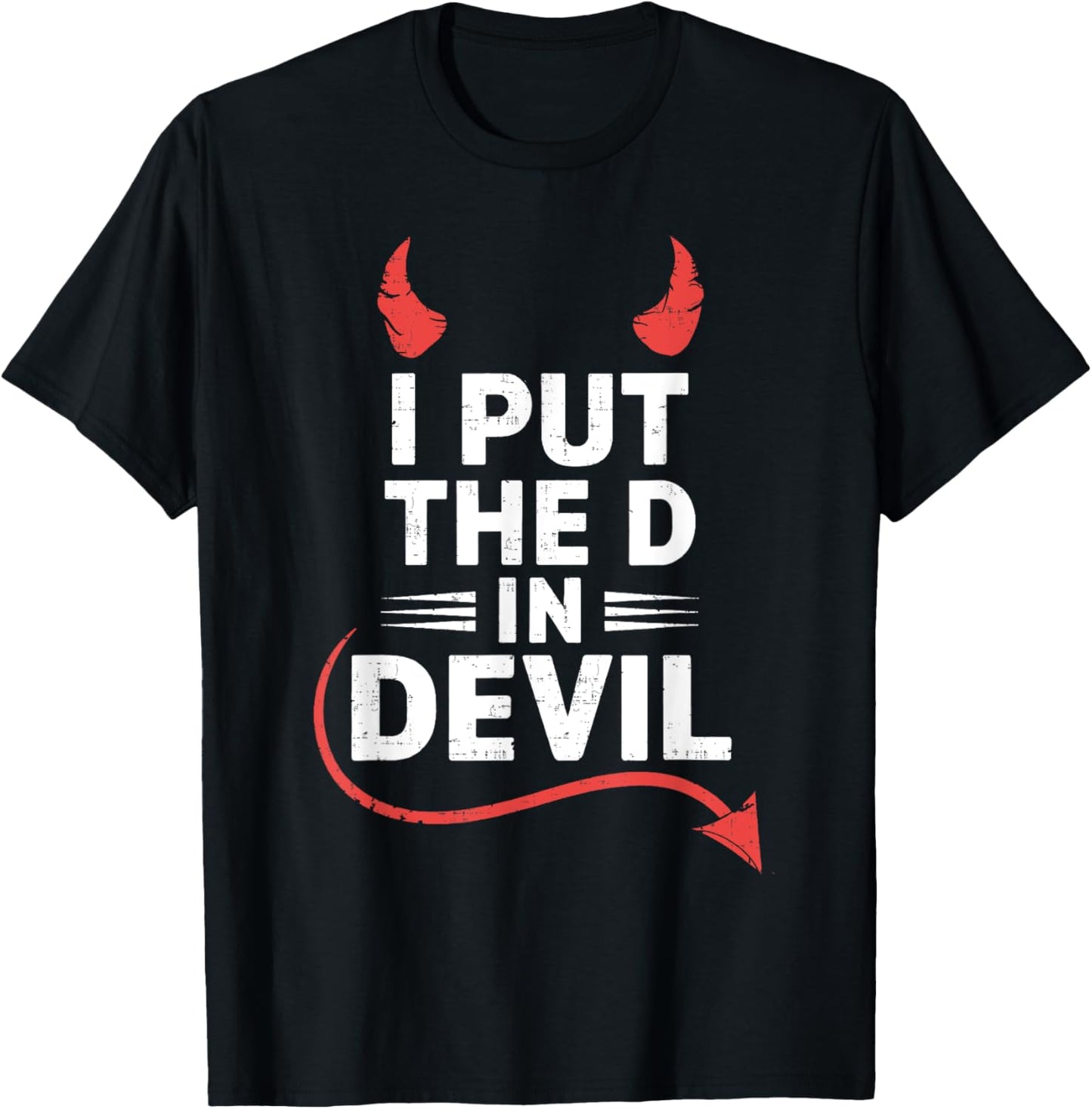 I Put the D in Devil Funny Halloween Matching Couple T-Shirt - T-Shirt | Black