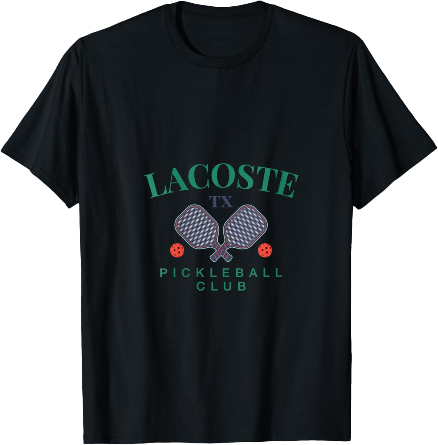 LaCoste, TX Pickleball Club for Paddle Players V-Neck T-Shirt - T-Shirt | Black