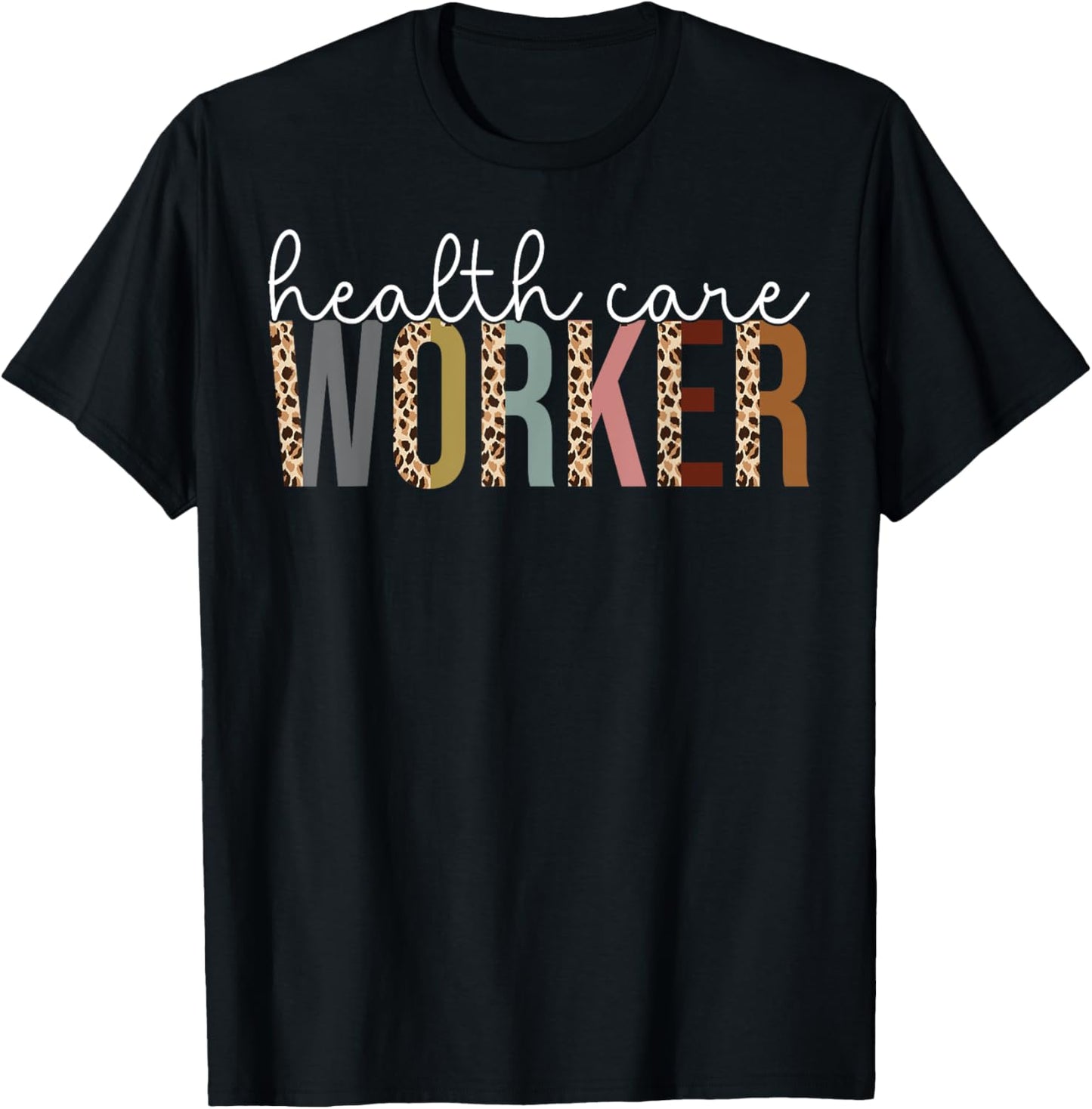 Leopard Health Care Worker Appreciation Gift T-Shirt - T-Shirt | Black