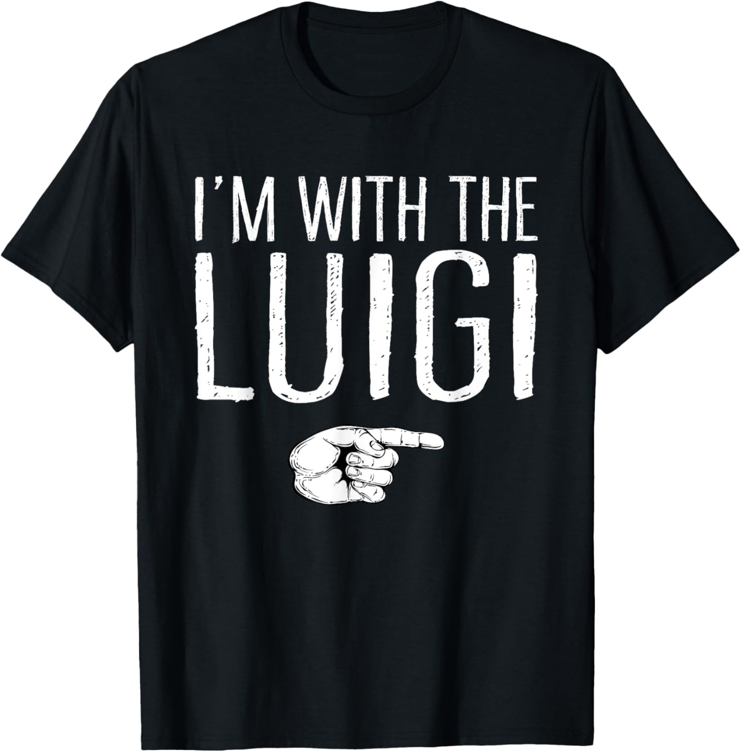 Lazy Easy Halloween Couple Matching Family Store I'm With The Luigi T-Shirt - T-Shirt | Black