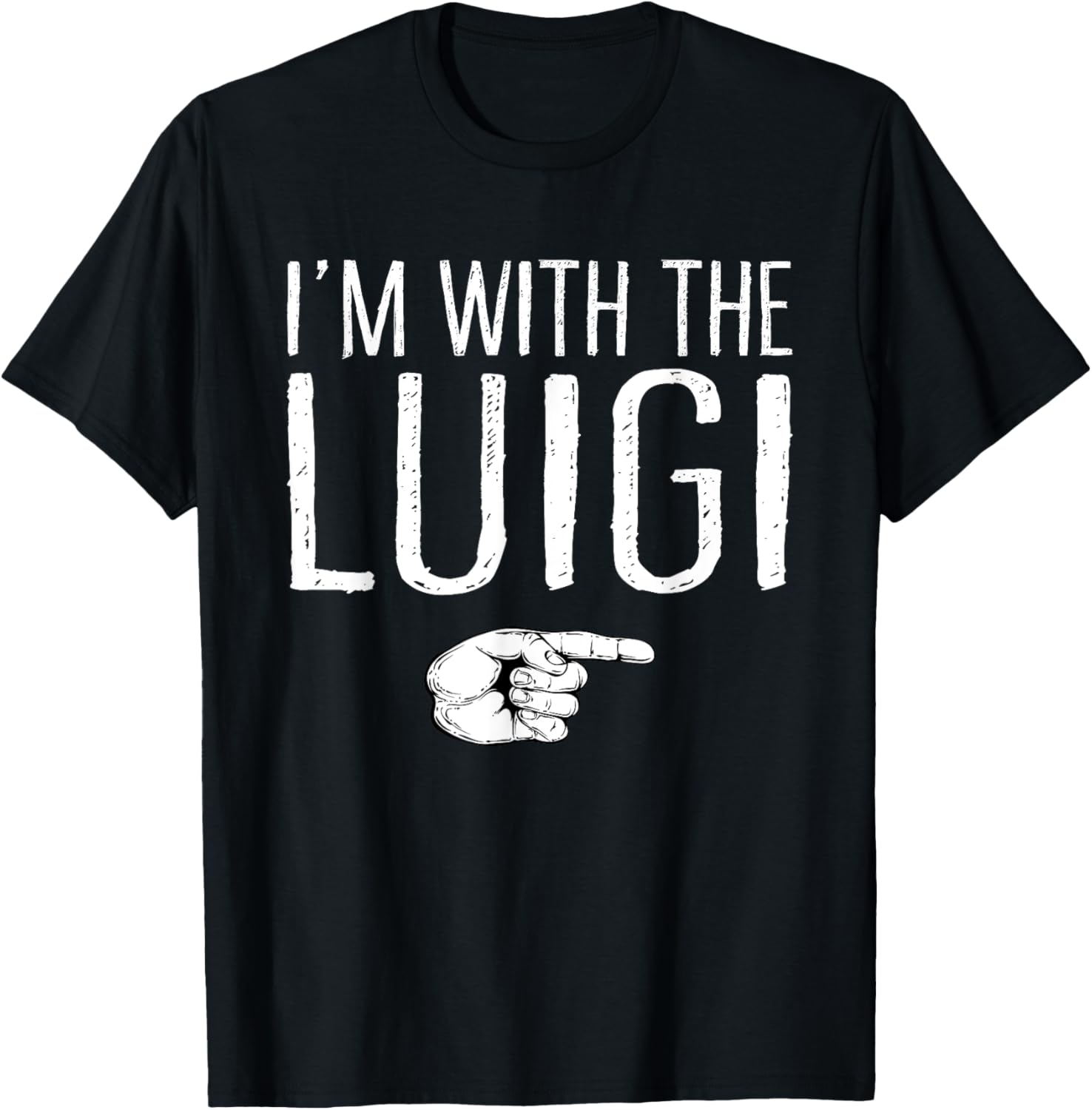 Lazy Easy Halloween Couple Matching Family Store I'm With The Luigi T-Shirt - T-Shirt | Black