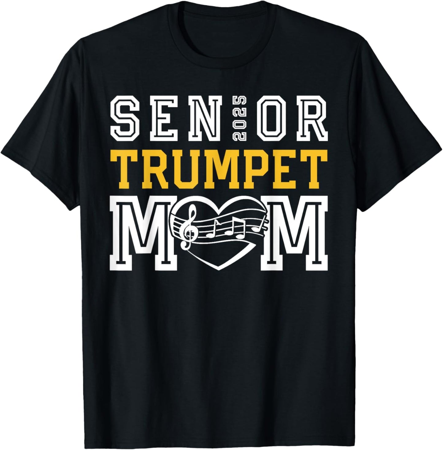 Senior Trumpet Mom 2025 Marching Band Class Of 2025 Trumpet T-Shirt - T-Shirt | Black