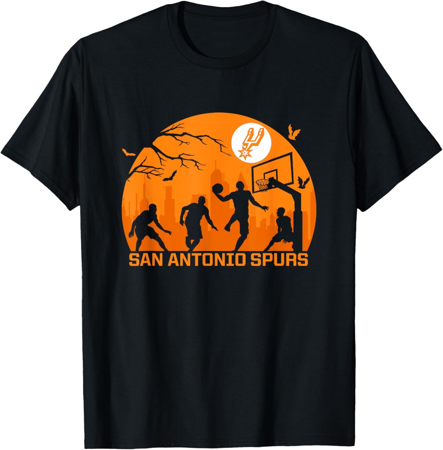 NBA San Antonio Spurs Halloween Midnight Hoops T-Shirt - T-Shirt | Black