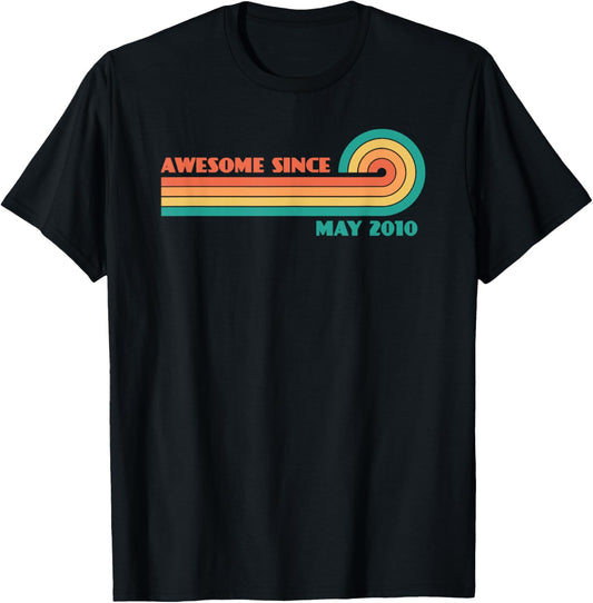 Awesome Since May 2010 T-Shirt - T-Shirt | Black