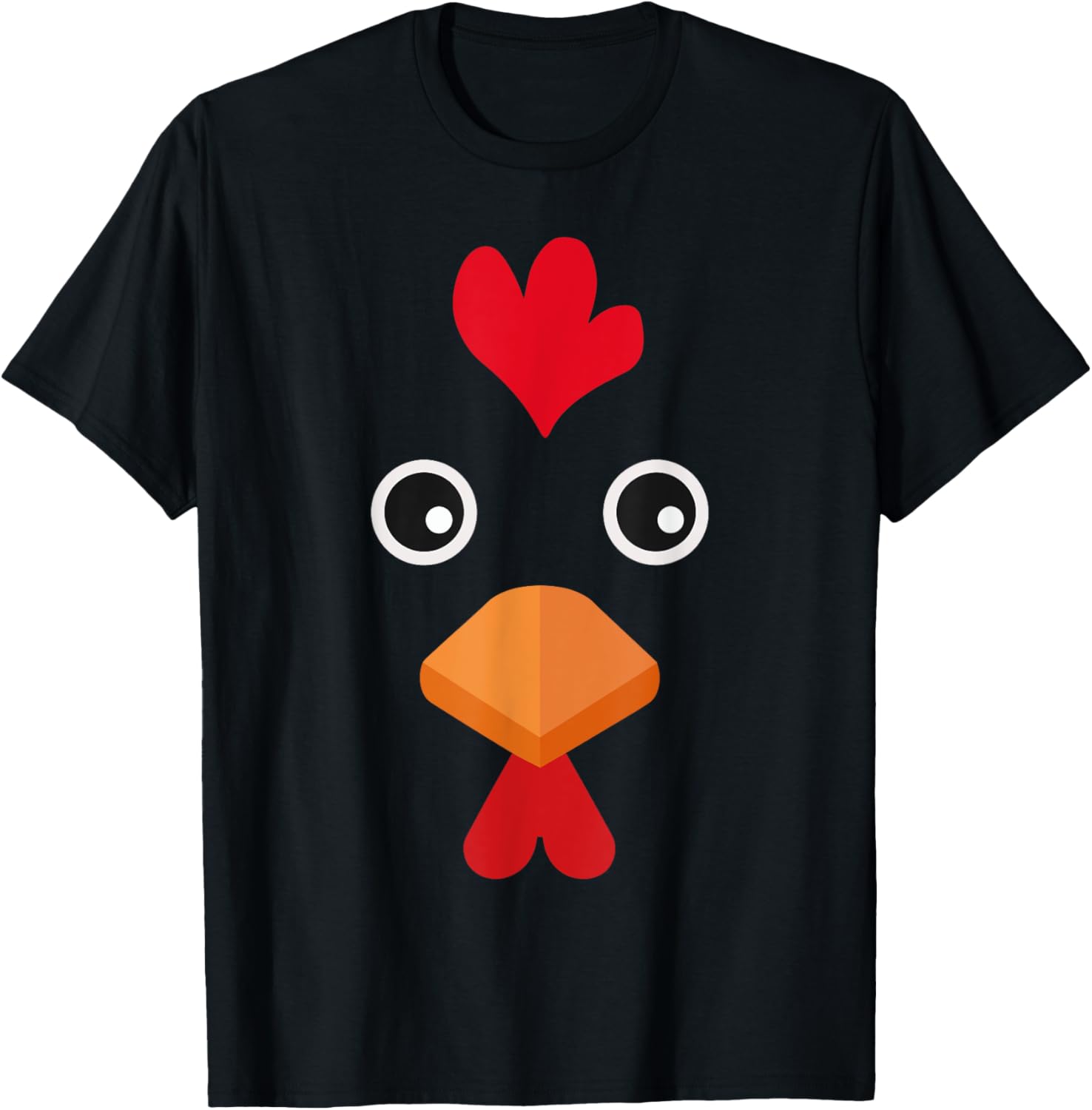 Chicken Halloween Costume Toddler Girls Kids Chicken Face T-Shirt - T-Shirt | Black