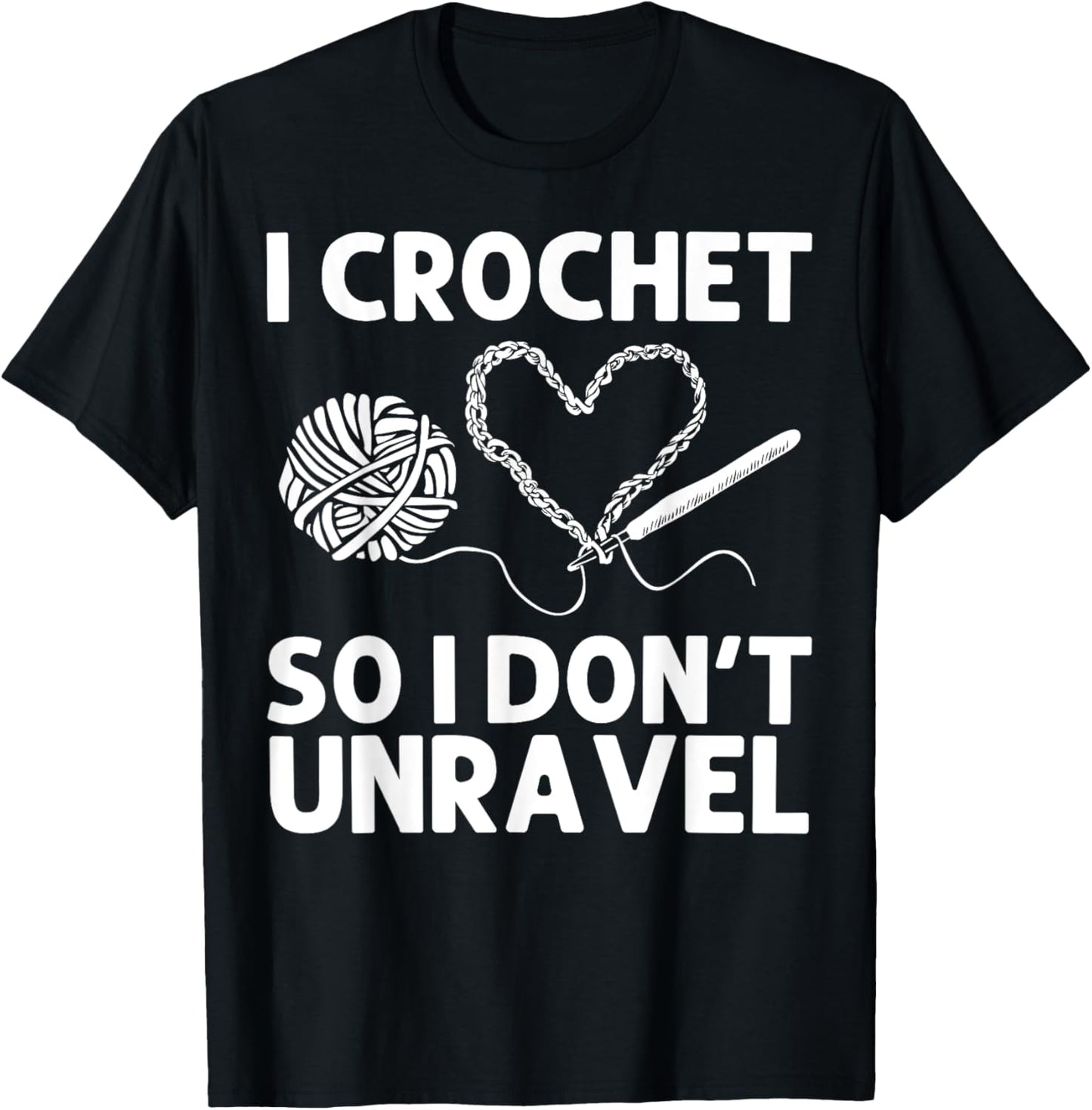 Funny Crochet Art Women Crocheting Lovers Crocheter T-Shirt - T-Shirt | Black