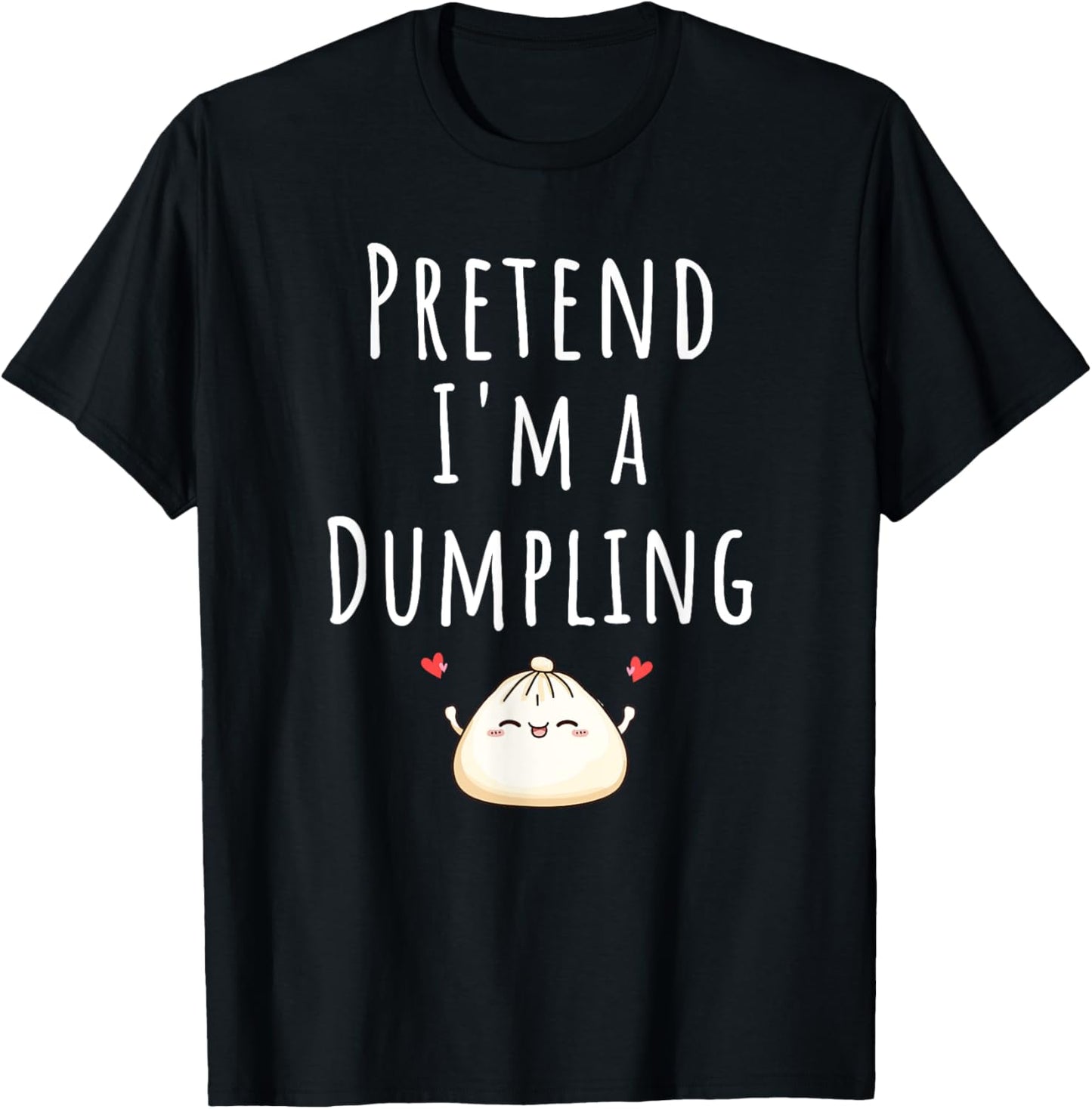 Pretend I’m A Dumpling Funny Lazy Halloween Costume T-Shirt - T-Shirt | Black