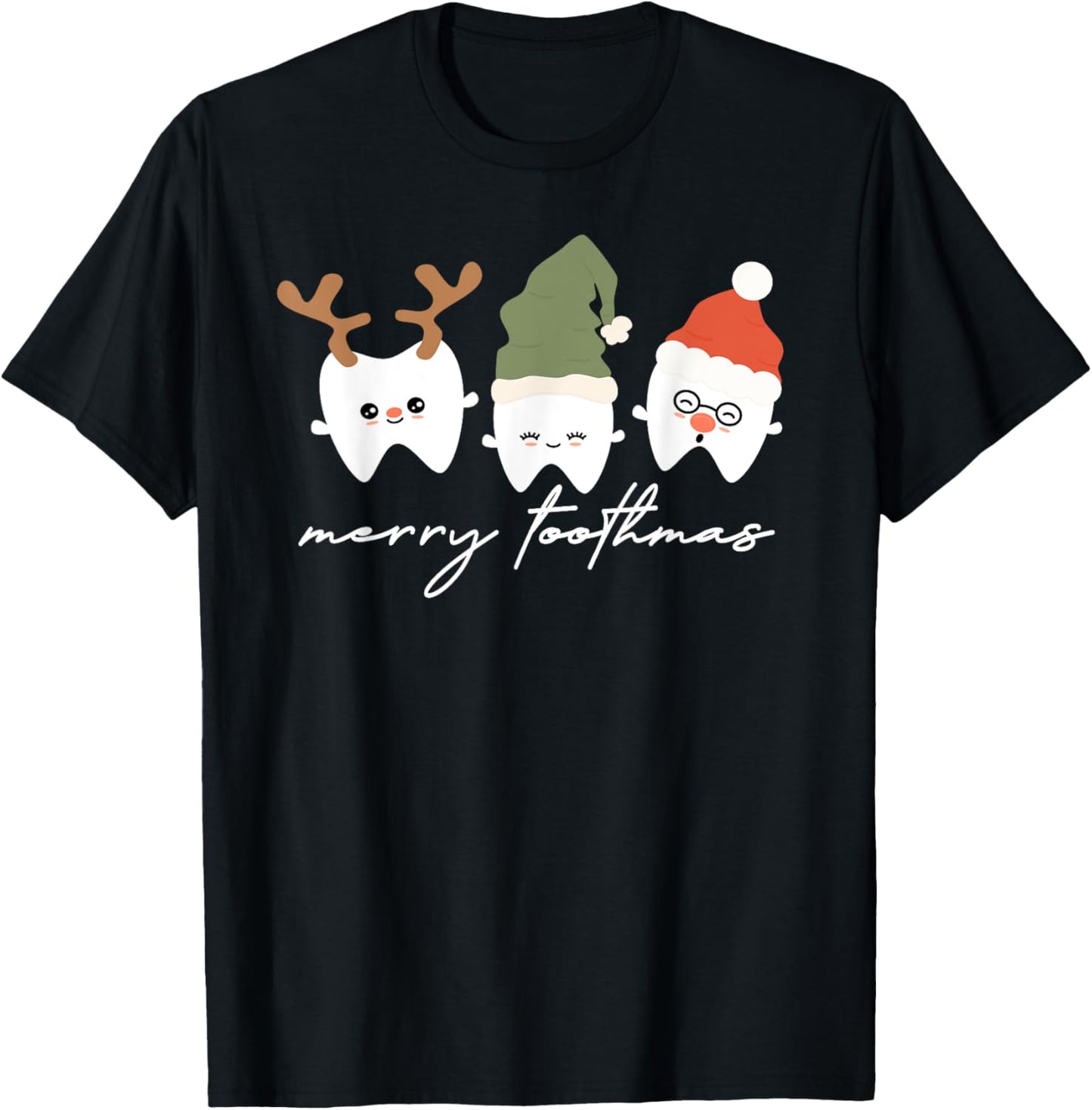 Merry Toothmas Dental Hygienist Christmas Dental Hygiene T-Shirt - T-Shirt | Black