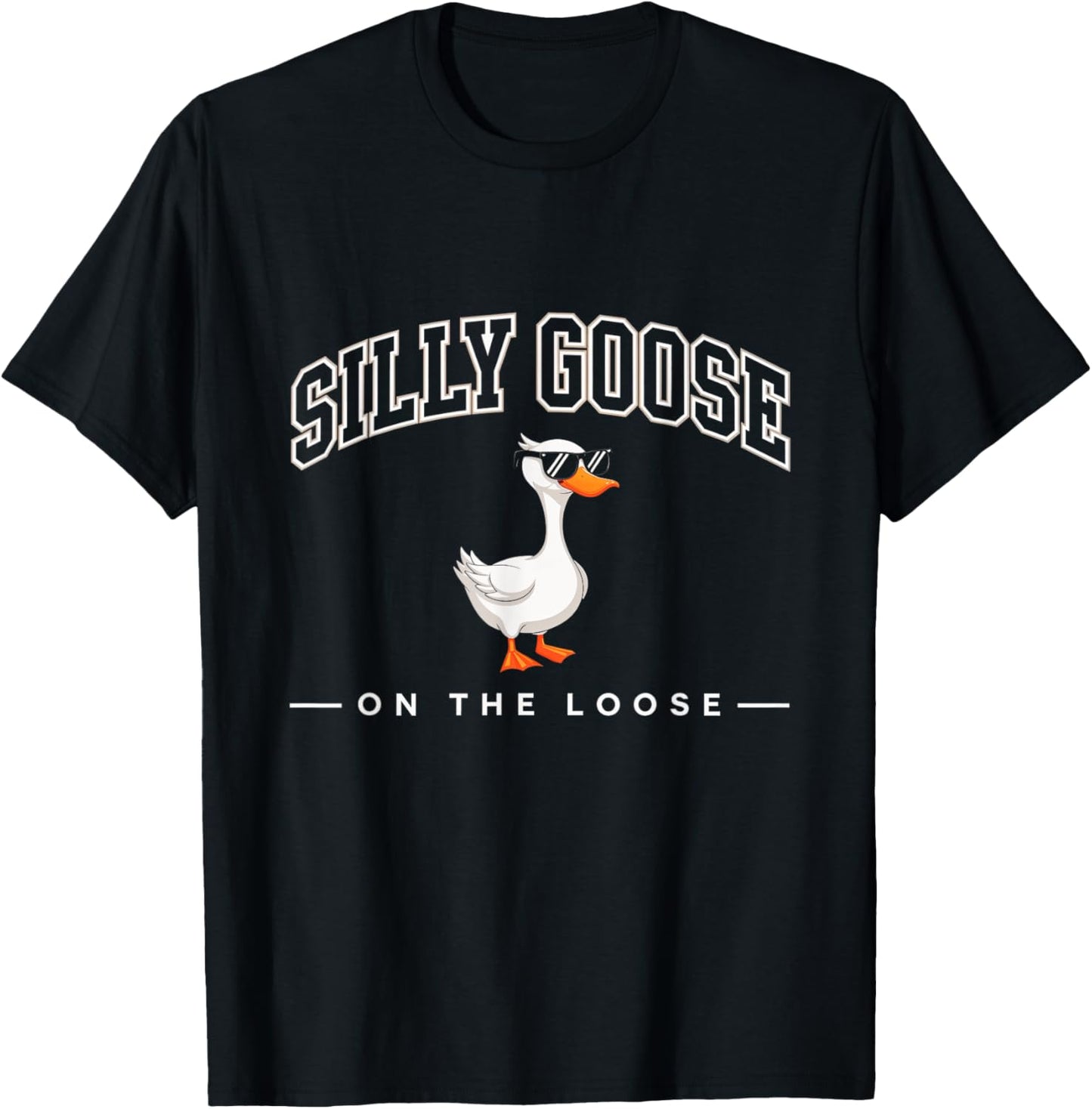 On The Loose Goose Duck Funny Quirky T-Shirt - T-Shirt | Black