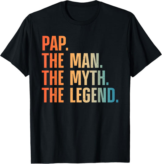 Funny Pap Design For Grandpa Grandfather From Grandkids Pap T-Shirt - T-Shirt | Black