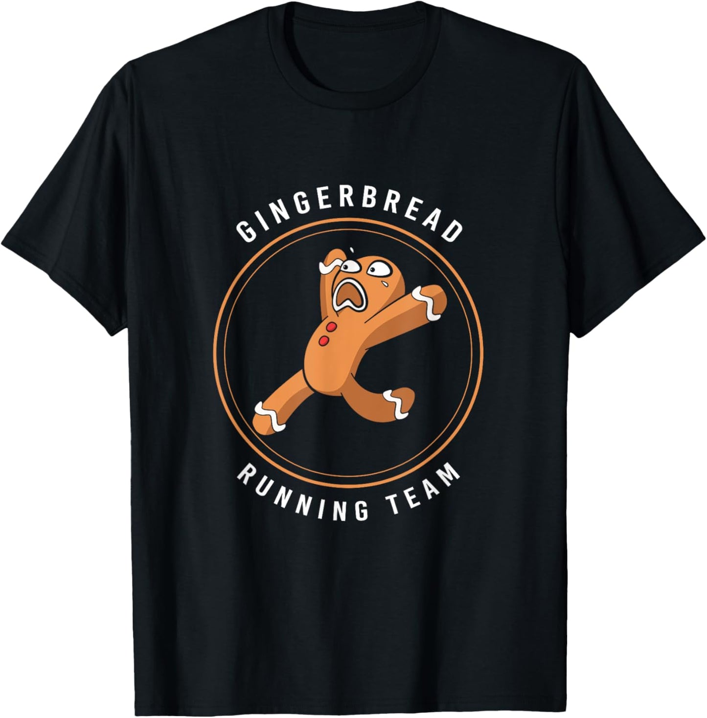 Gingerbread Christmas Cookie Running Team T-Shirt - T-Shirt | Black