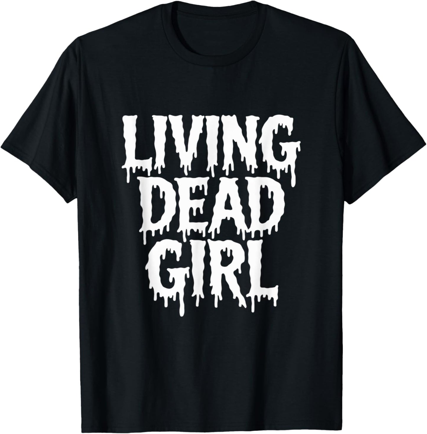 Dripping Blood Zombie Movie Living Dead Girl Halloween T-Shirt - T-Shirt | Black