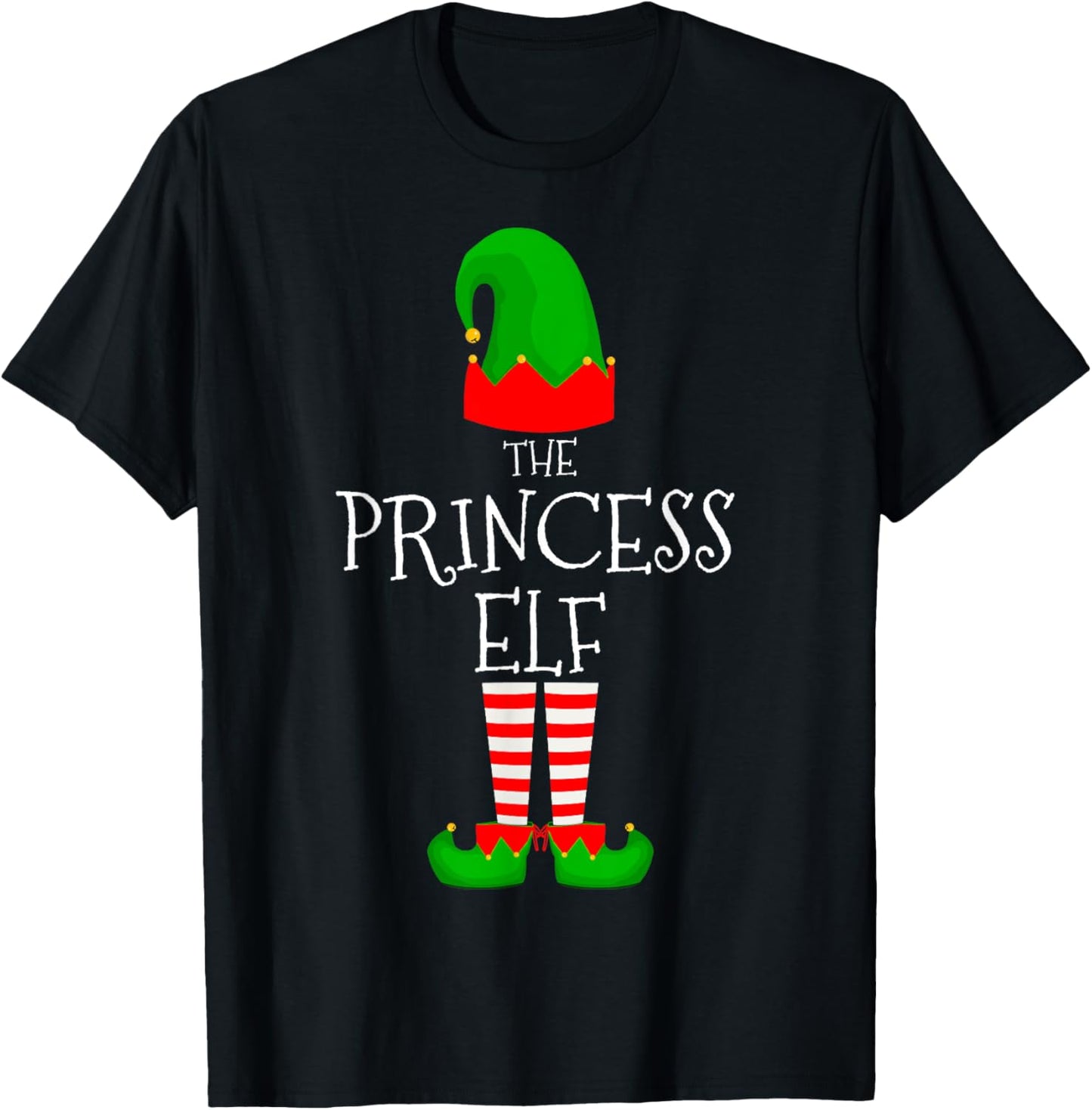 Princess Elf Family Matching Group Christmas Elves Girls T-Shirt - T-Shirt | Black