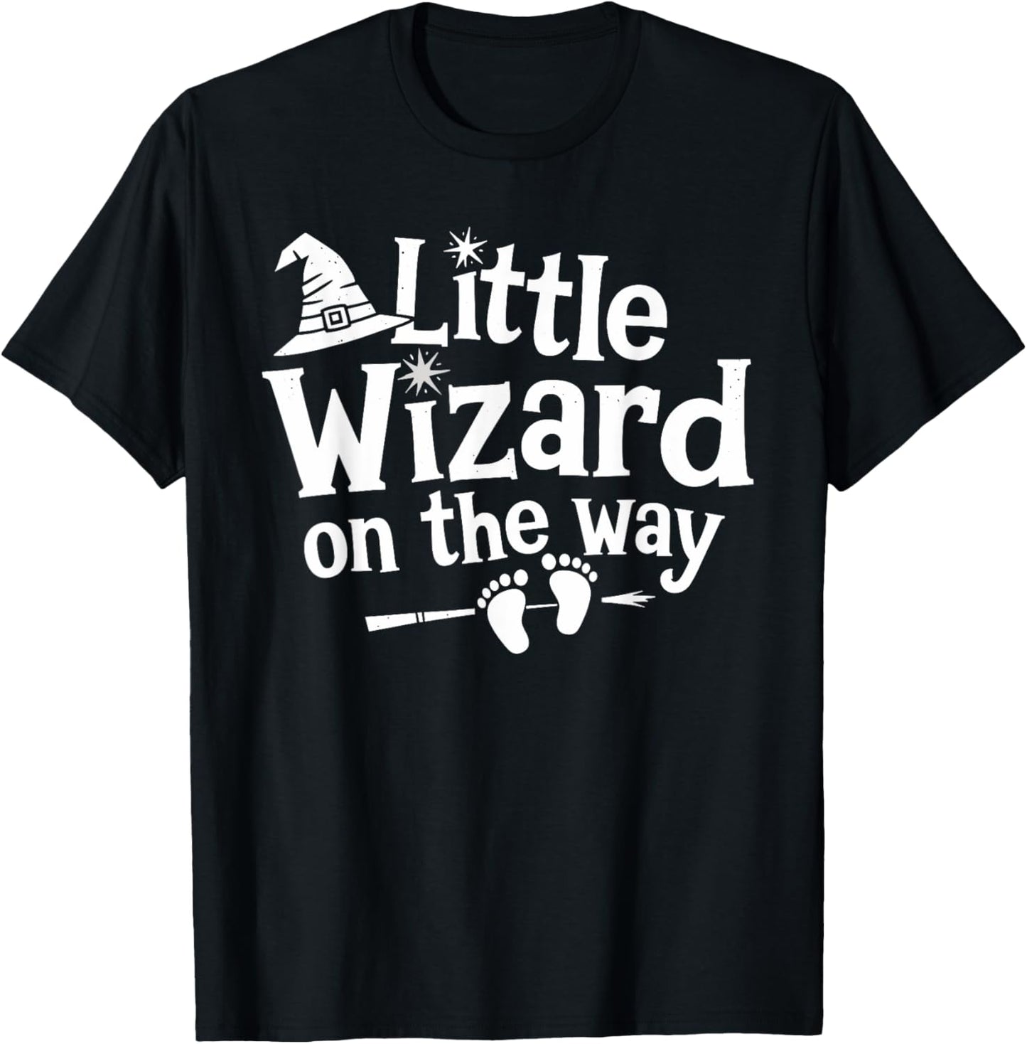 Little Wizard On The Way Halloween Pregnancy Announcement T-Shirt - T-Shirt | Black