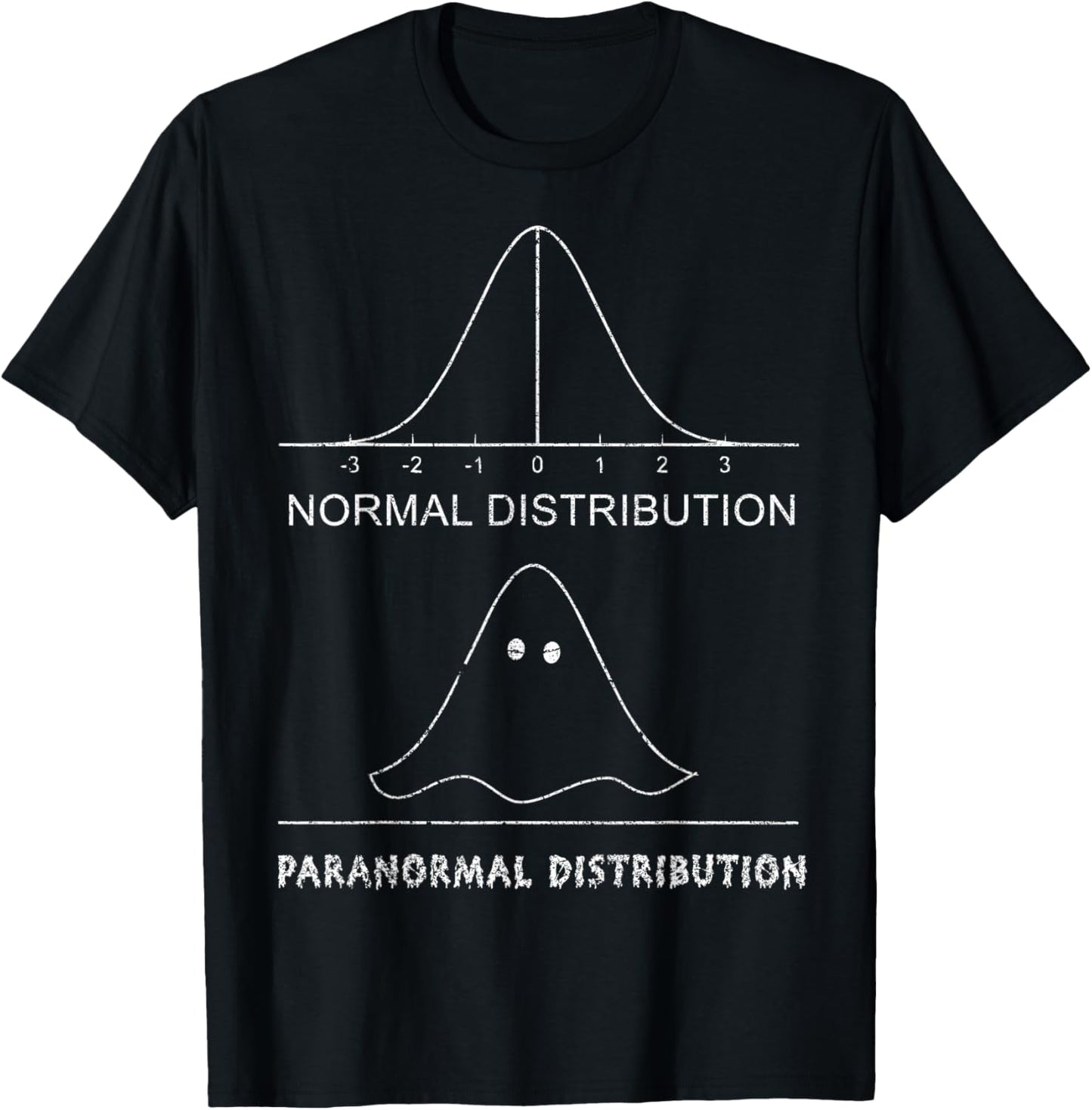 Normal Paranormal Distribution Funny Math Ghost Halloween T-Shirt - T-Shirt | Black