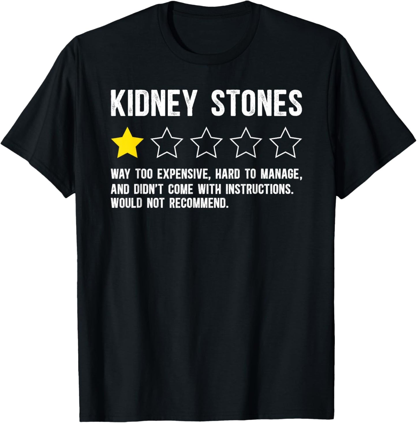 Kidney Stones Surgery Survivor Funny Kidney Stone Warrior T-Shirt - T-Shirt | Black