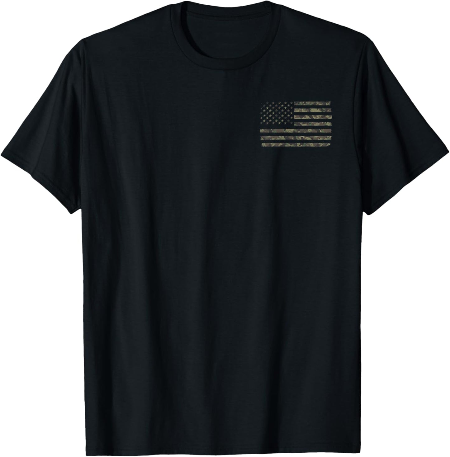 Camouflage American Flag Camo T-Shirt - T-Shirt | Black