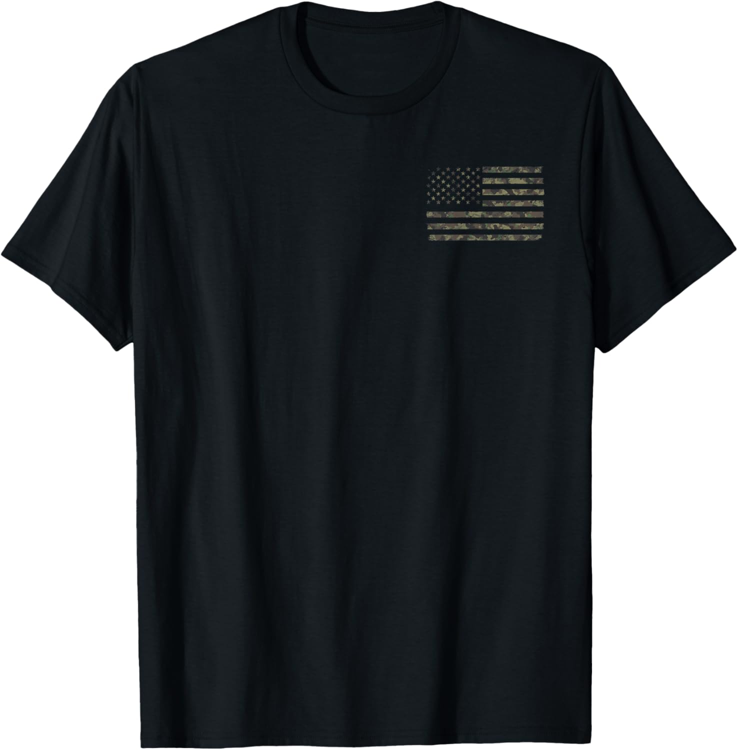 Camouflage American Flag Camo T-Shirt - T-Shirt | Black