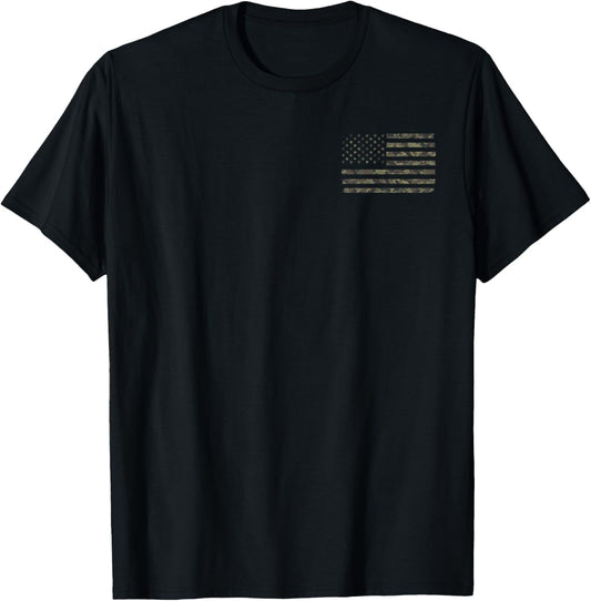 Camouflage American Flag Camo T-Shirt - T-Shirt | Black