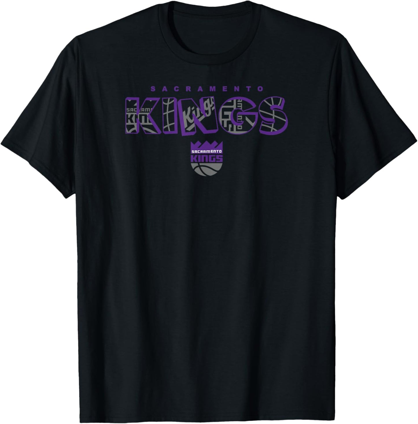 NBA - Sacramento Kings Logo Knockout White T-Shirt - T-Shirt | Black