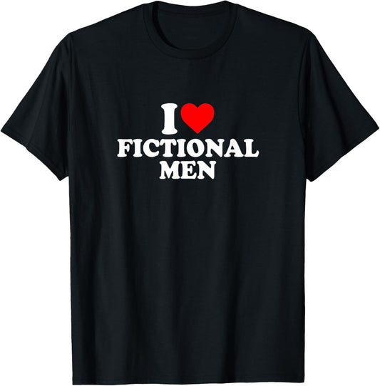 I Love Heart Fictional Men Simple Cute Funny Books Reading T-Shirt - T-Shirt | Black