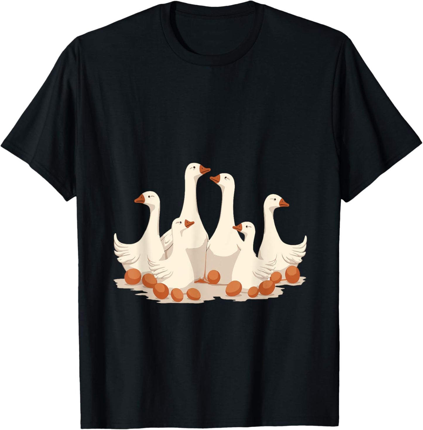 Six Geese A-Laying Cut-Out Stencil-Style 2 T-Shirt - T-Shirt | Black