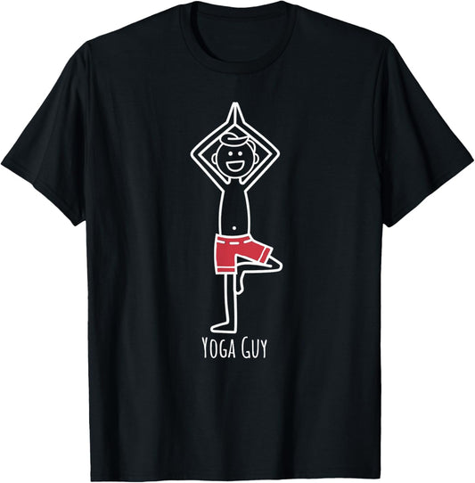 Yoga Guy Namaste meditation clothing Funny Yoga T-Shirt - T-Shirt | Black