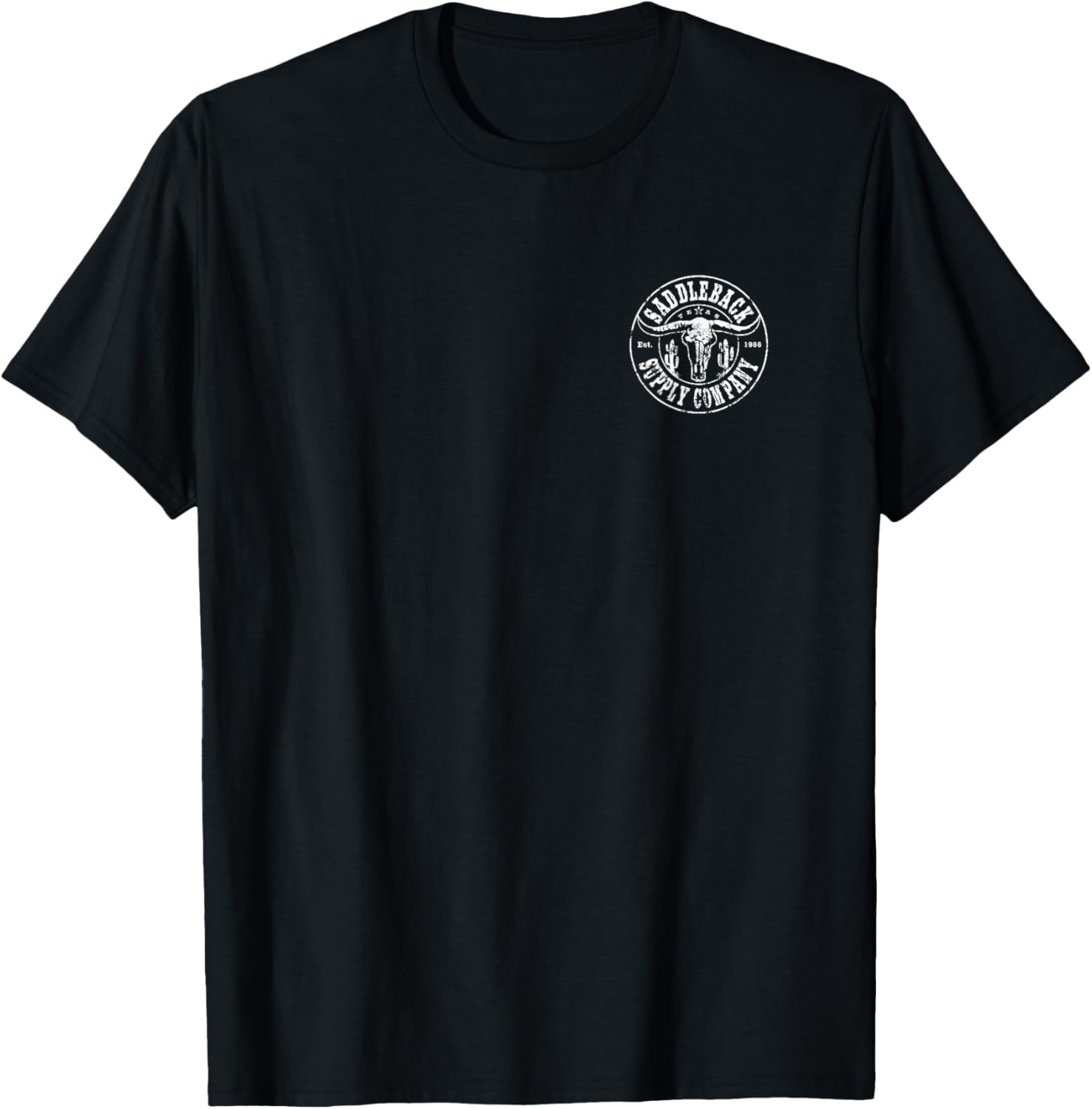 Saddleback Desert Skull White Logo Lightweight, Graphic T-Shirt - T-Shirt | Black