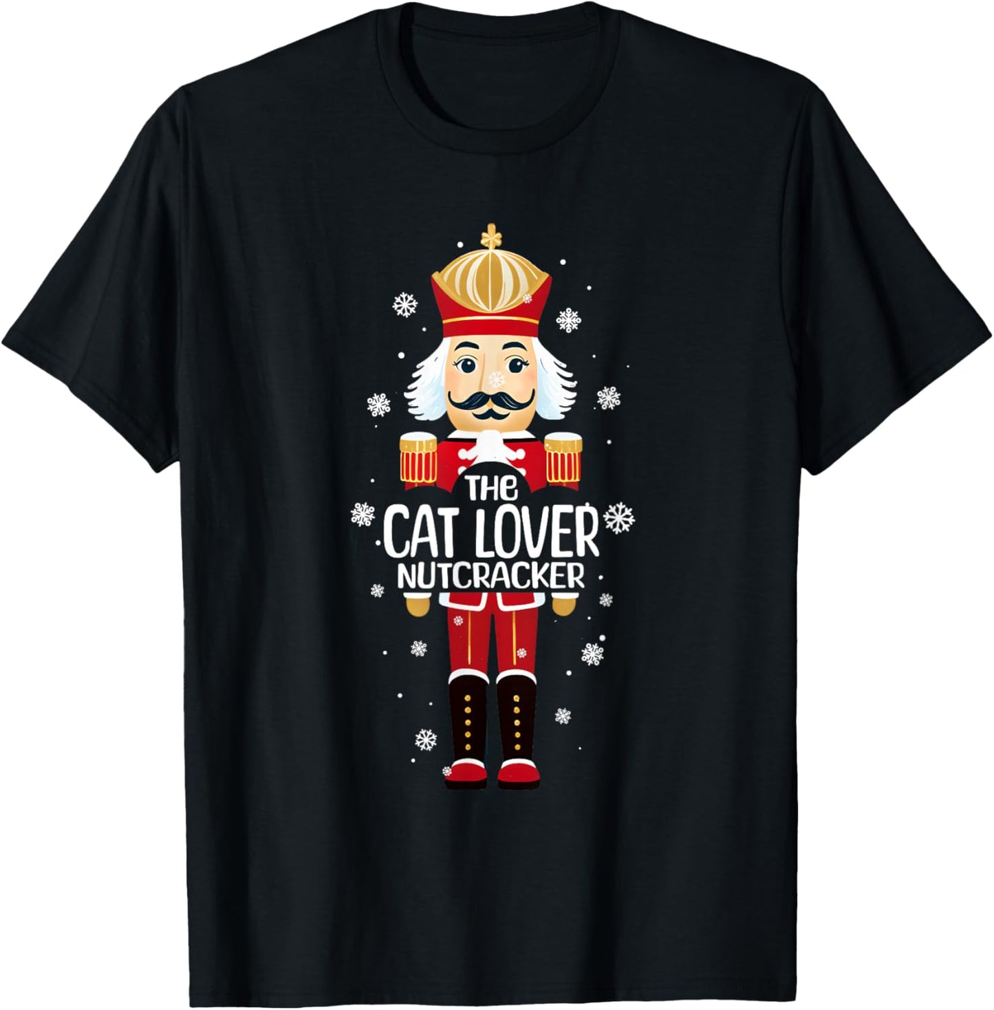 Cat Lover Nutcracker Funny Christmas Family Matching Pajama Women Kids T-Shirt - T-Shirt | Black