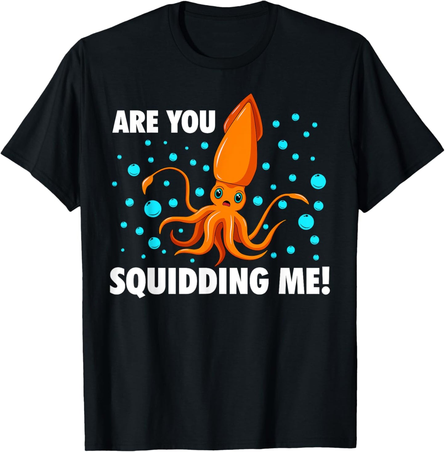 Best Squid Art For Kids Men Women Adult Octopus Lover Squid T-Shirt - T-Shirt | Black