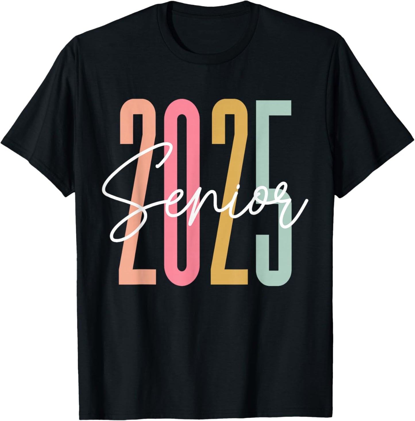 Retro Senior 2025 Class of 2025 High School Graduation T-Shirt - T-Shirt | Black