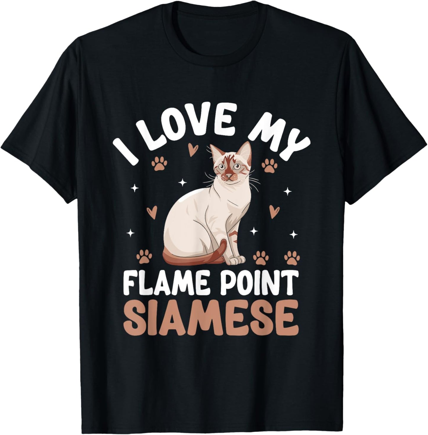 I Love My Flame Point Siamese Meezer T-Shirt - T-Shirt | Black