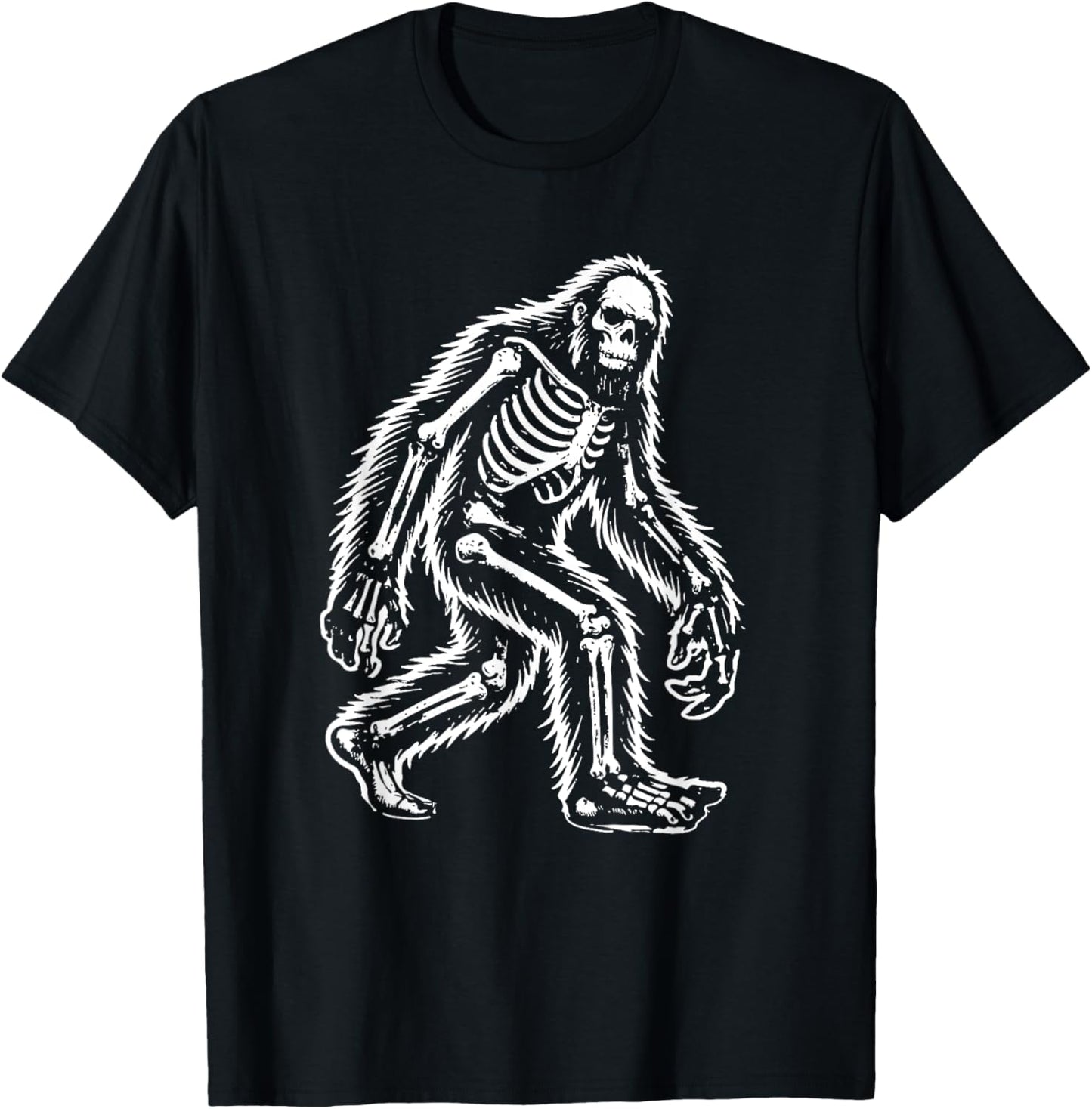 Funny Bigfoot Sasquatch Halloween skeleton men kids T-Shirt - T-Shirt | Black
