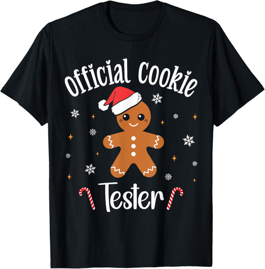 Official Cookie Baker & Tester Matching Couples Christmas T-Shirt - T-Shirt | Black