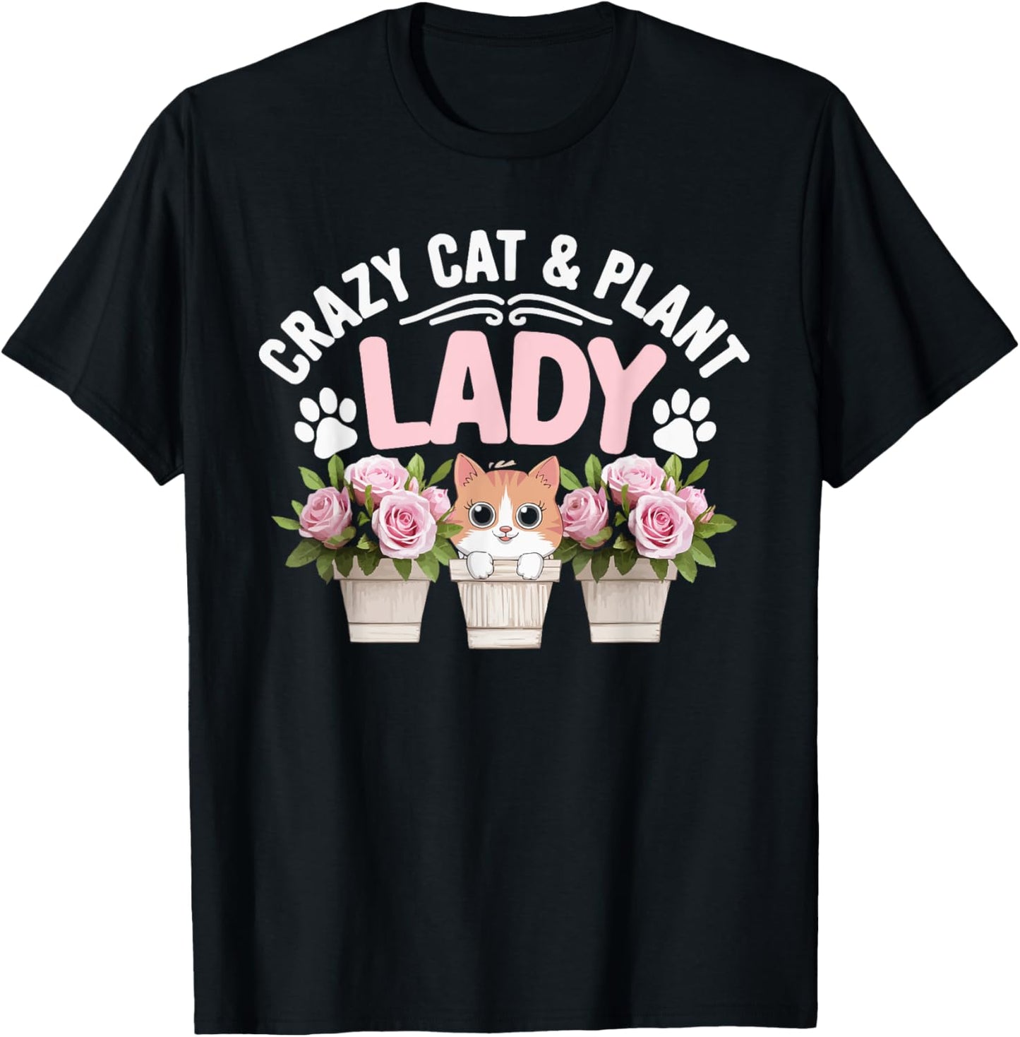 Gardening Cat Kitty Meow Animal Pet Garden Lover Gardener T-Shirt - T-Shirt | Black
