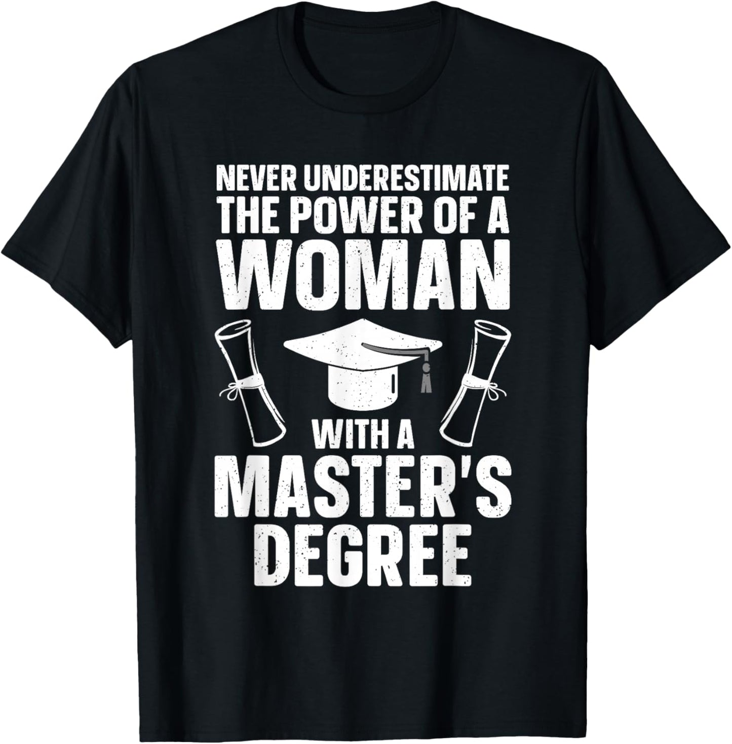 Masters Degree Graduation Art Girls Masters Degree T-Shirt - T-Shirt | Black