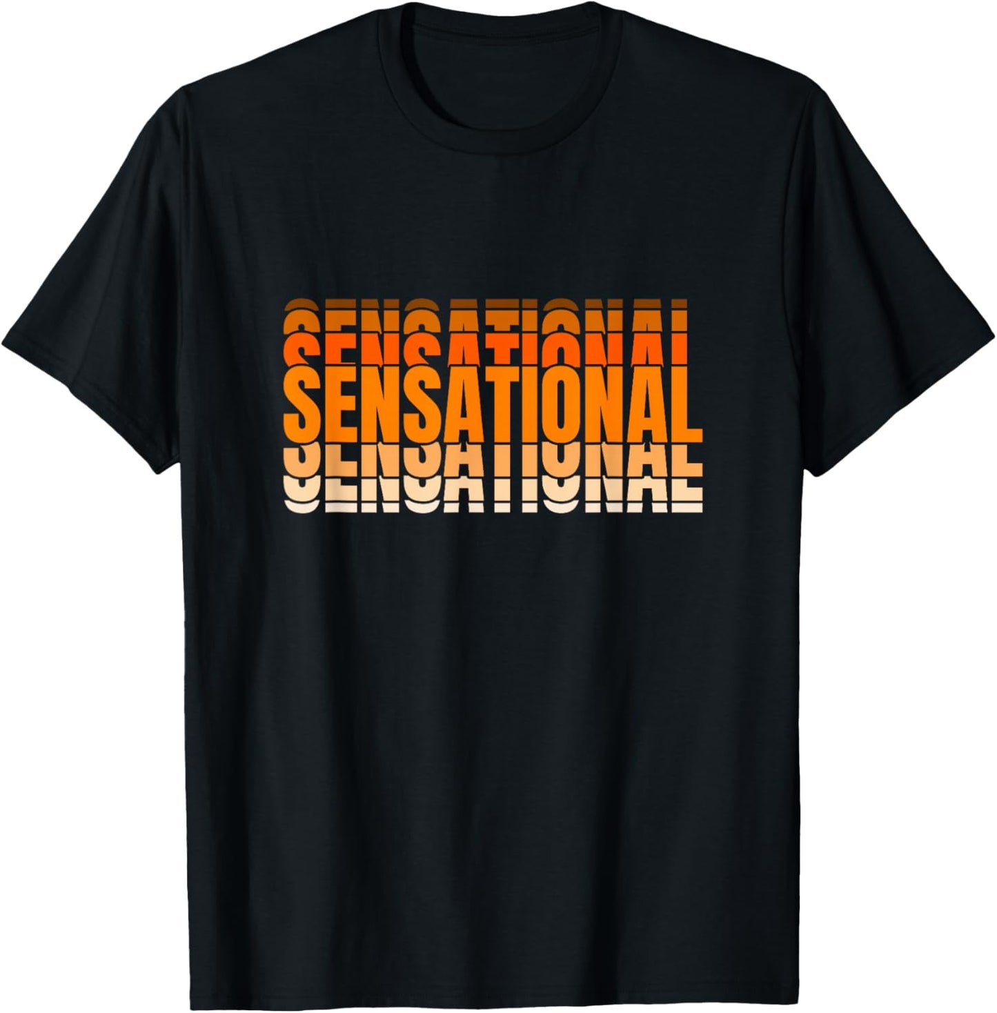 Orange and Brown Sensational Orange Brown Color Graphic T-Shirt - T-Shirt | Black