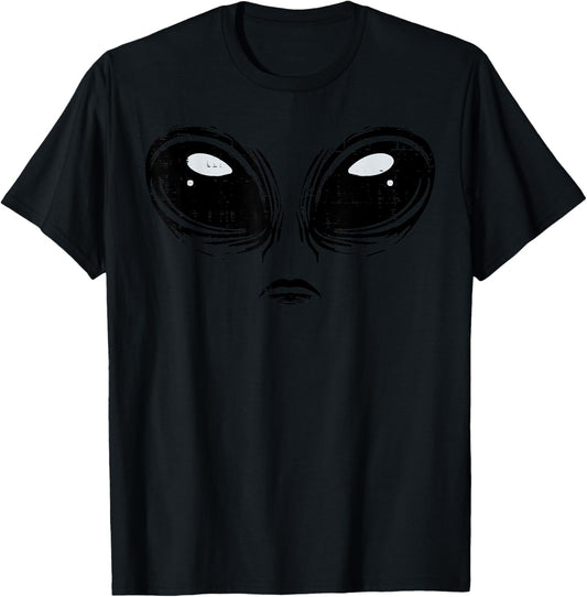 Alien Face Big Eyes Extraterrestrial Costume Men Women Kids T-Shirt - T-Shirt | Black