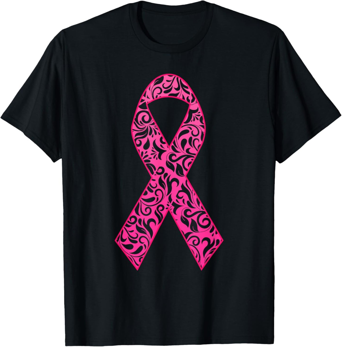 Pink Ribbon Breast Cancer Awareness Support Squads Cancer T-Shirt - T-Shirt | Black